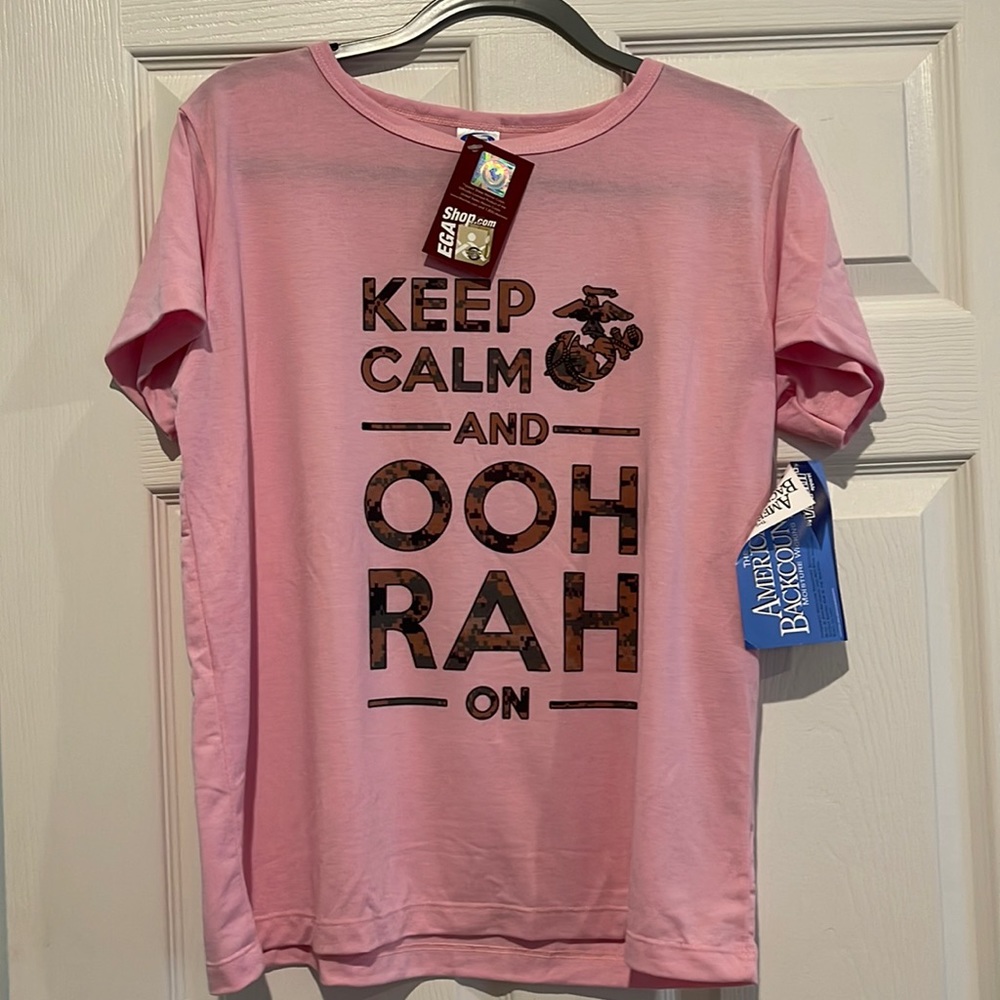 Brand new pink Marine T-shirt. Keep calm and OohRah on. NWT - Picture 1 of 3